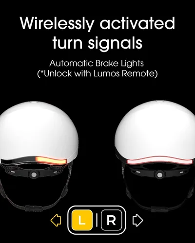 Vista 3 de Lumos Nyxel Smart Bike Helmet, Customizable Front and Back LED Lights with Turn Signals, 360° Visibility App Controlled Comfortable & Lightweight