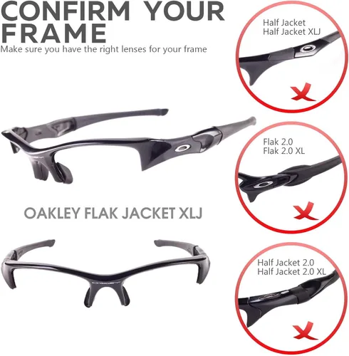 Vista 6 de Walleva Replacement Lenses For Oakley Flak Jacket XLJ Sunglasses - Multiple Options Available