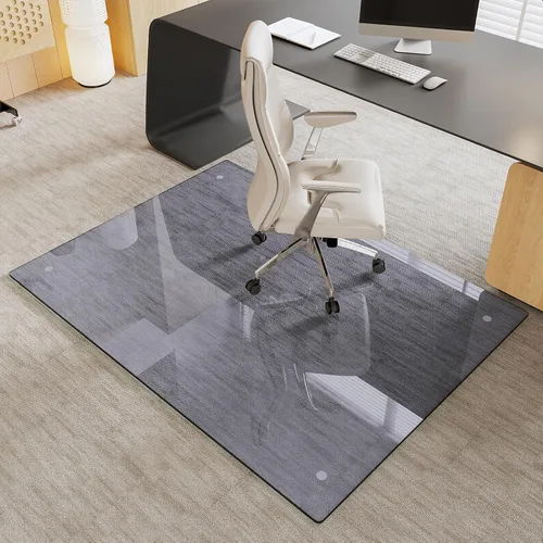 Vista 36 de Alfombrilla de cristal templado gris para silla de 30 x 48