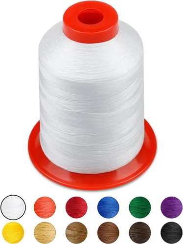 Vista 11 de 1000 metros de hilo para tapicería FIVEIZERO extra fuerte, hilo de nailon negro para denim, cuero, manualidades, máquina, bricolaje y hogar