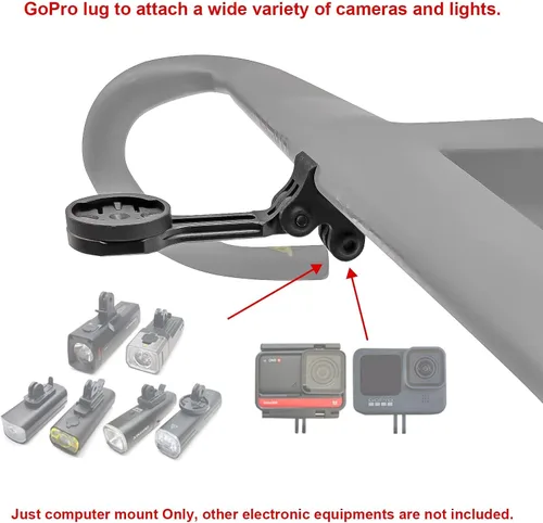 Vista 4 de x xotic tech Soporte de ángulo ajustable para computadora compatible con manillar integrado Colnago CC01 V4Rs C68, compatible con Garmin o Wahoo
