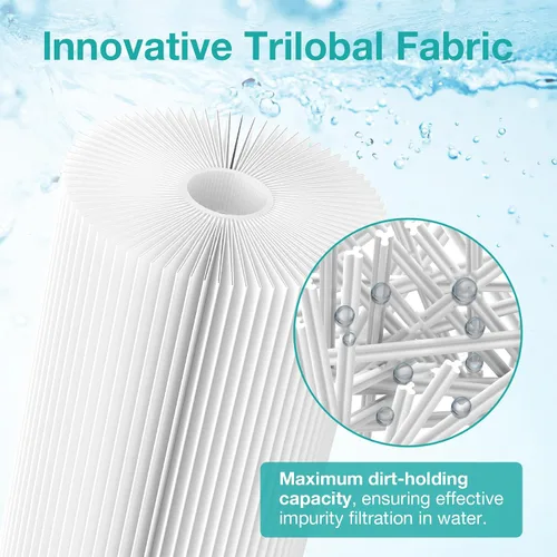 Vista 3 de SimPure Filtro de agua de sedimento plisado de 10 x 4.5 pulgadas, cartucho de filtro de agua para toda la casa de 5 micrones para agua de pozo