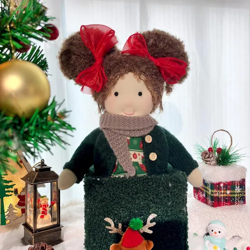 Vista 4 de BlissfulPixie Waldorf - Muñeca de trapo hecha a mano – Peluche de coleccionista personalizado para niños, regalo de cumpleaños con hermosa caja