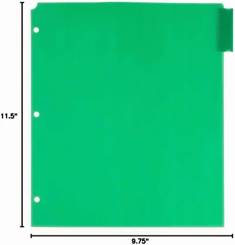 Vista 8 de JAM PAPER Separadores de Índice de Plástico de 5 Pestañas - 9 3/4 x 11 1/2 pulgadas - Multicolor Surtido - 5 Separadores con Pestañas/Paquete