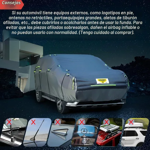 Vista 6 de WARSUN Funda protectora para coche hermética contra granizo con bolsa de aire de PVC real engrosada Funda protectora para coche resistente contra