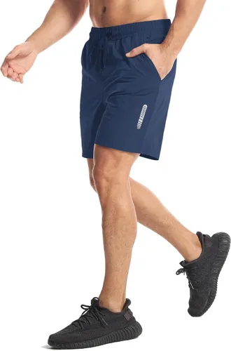 Vista 7 de Aolesy Pantalones cortos de entrenamiento para hombre de 7 pulgadas, pantalones cortos deportivos de secado rápido, ligeros, con bolsillos