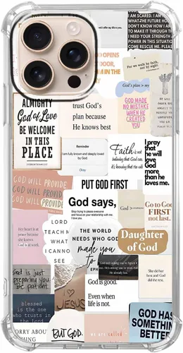 Vista 44 de Funda para Celular con Versículos de la Biblia, Colocación de Citas Cristianas de Jesús, Diseño Collage, Funda Protectora Suave de TPU de Moda