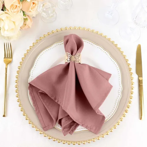 Vista 76 de Efavormart - Juego de 25 servilletas de tela de alta calidad, 20 x 20 pulgadas, color rosa, sin costuras, mantel de lino lavable con bordes