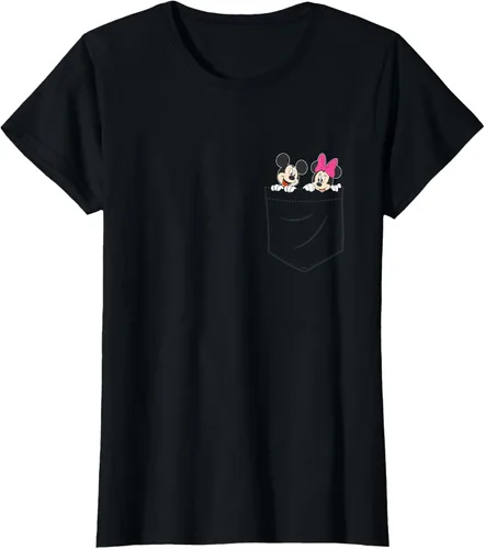 Vista 37 de Disney Mickey & Minnie Mouse - Camiseta de bolsillo pequeño para pareja
