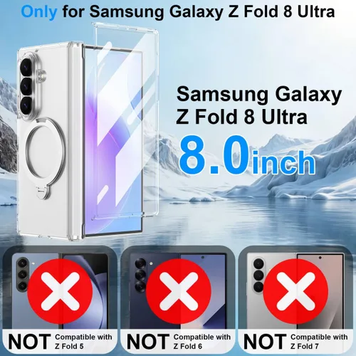Vista 2 de Funda transparente para Galaxy Z Fold 8 Ultra, protector de bisagra
