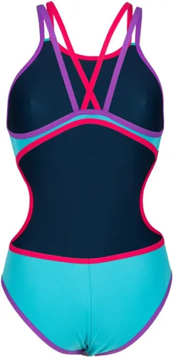 Vista 2 de Arena Traje de baño con espalda cruzada doble para mujer