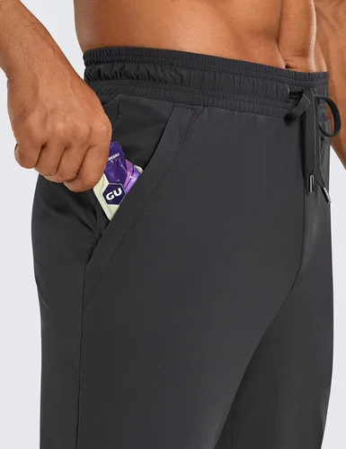 Vista 4 de CRZ YOGA Pantalones deportivos de golf ligeros para hombre, pantalones casuales de entrenamiento con bolsillos