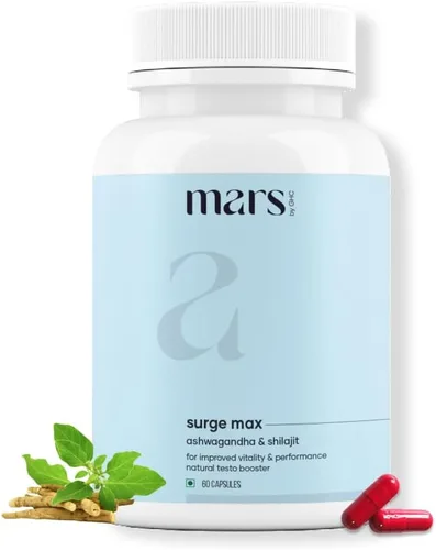 Vista 2 de Mars Surgemax Cápsulas naturales con Shilajit y Safed Musli Apoya la energía, la fuerza y la inmunidad para un estilo de vida activo 60