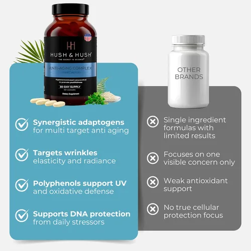Vista 4 de Hush & Hush Beauty Multivitamínico para mujeres – Colágeno marino, ácido hialurónico, vitamina C y B12 para brillo de la piel y energía – Suplemento