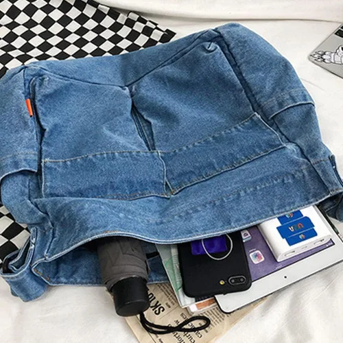 Vista 6 de Yohora Bolso de hombro de mezclilla, estilo casual, ligero, retro, de viaje, bolso cruzado para adolescentes, niñas y mujeres