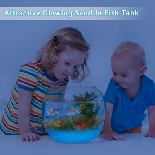 Vista 4 de 10000 piezas de piedras luminosas azules de 3-5 mm para acuarios, decoración de peceras, manualidades y arena luminosa para rellenar jarrones