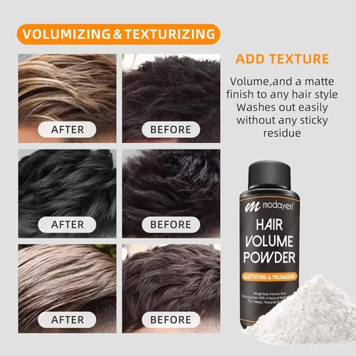 Vista 4 de Polvo voluminizador para el cabello: volumen ligero y fuerte sujeción, con un acabado mate natural, para peinados desordenados, texturizados