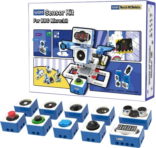 Vista 9 de Yahboom Kit de programación de bloques de construcción, módulo de sensor con micro bit V2 codificación STEM Kit de robot DIY Educación programable
