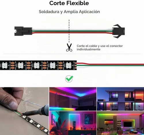 Vista 3 de BTF-LIGHTING 5 piezas/paquete 20 AWG 3 Pin JST SM macho hembra enchufe LED conector 1.64 pies/0.5m cable de extensión para WS2812B WS2811 WS2814