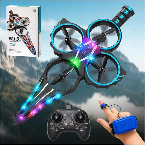 Vista 10 de Avión RC con spray frío y luz LED Negro con Spary
