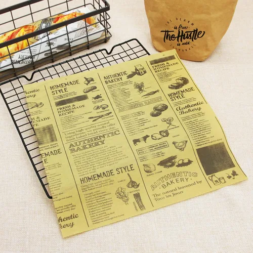 Vista 2 de Papel Premium para Delicatessen de 12"x12" - Paquete de 200 - Resistente al Agua y Grasa, Forros a Prueba de Grasa para Bandejas de Comida Kraft
