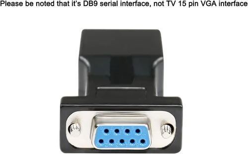 Vista 4 de DTECH Adaptador serie DB9 a RJ45 RS232 hembra a RJ-45 Convertidor Ethernet hembra compatible con dispositivos estándar RS-232 de 9 pines