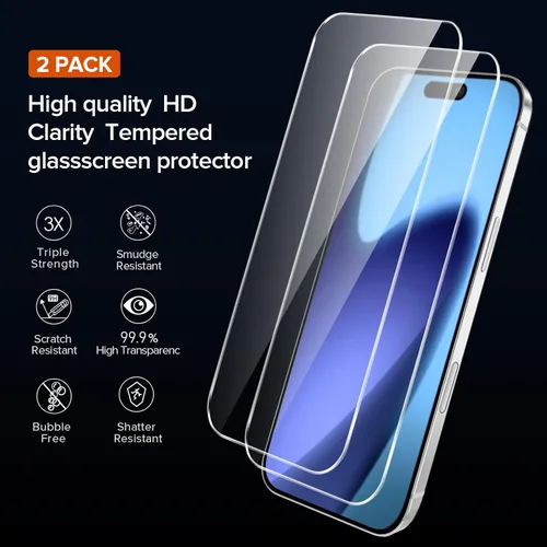 Vista 2 de ivoler Estuche 3 en 1 para iPhone 17 de 6.3" 2025 con 2 protectores de pantalla de vidrio templado [Protección de grado militar], parte trasera