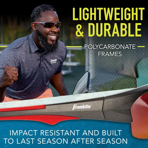 Vista 2 de Franklin Sports Pickleball Sunglasses - All Sport UV Glasses for Tennis, Pickleball, Cycling, Rowing + More - Athletic Shades with Headband + Carry