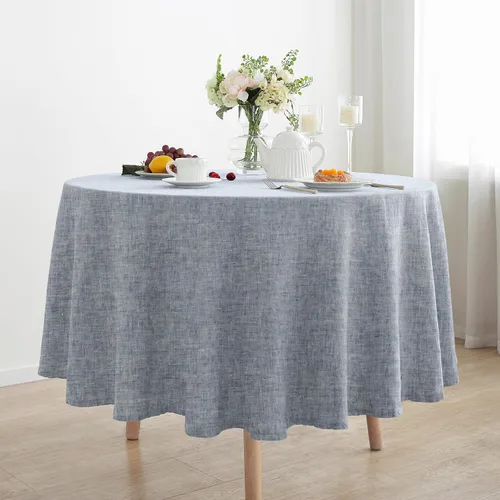 Vista 30 de Linen World - Mantel de lino de otoño de 90 x 60 pulgadas, mantel rectangular lavable de lino francés para comedor, al aire libre, bodas
