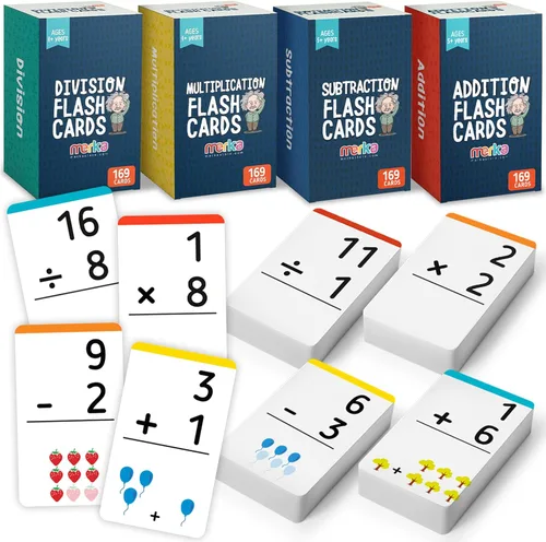 Vista 10 de merka Tarjetas flash de matemáticas, 169 tarjetas en total, matemáticas de aprendizaje adicional, matemáticas preescolares, juego de creación