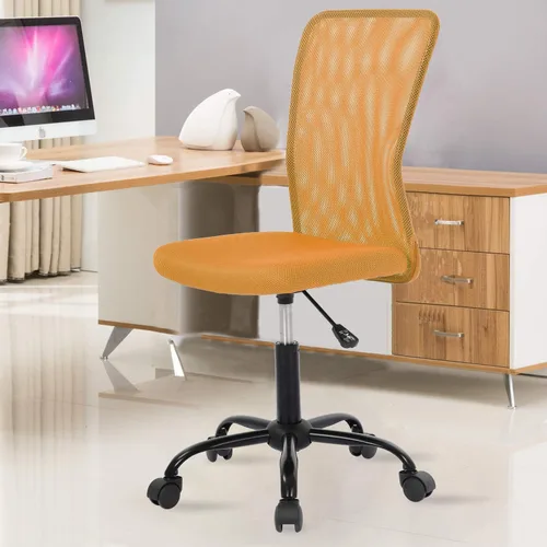 Vista 8 de Silla de oficina de malla con soporte lumbar, silla de escritorio ergonómica, moderna, negra