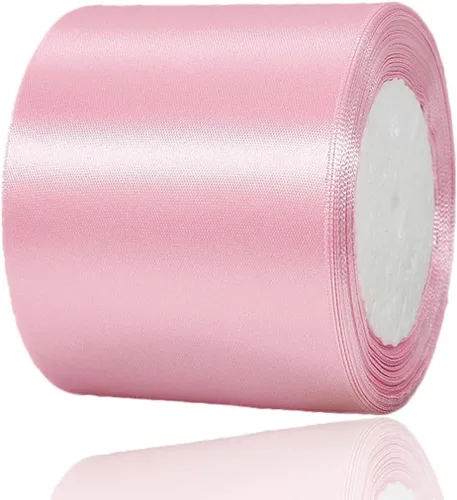 Vista 100 de Cinta beige de 1-1/2 pulgadas x 25 yardas, cinta de satén de tela de color sólido para envolver regalos, manualidades, ramos de novia, coronas