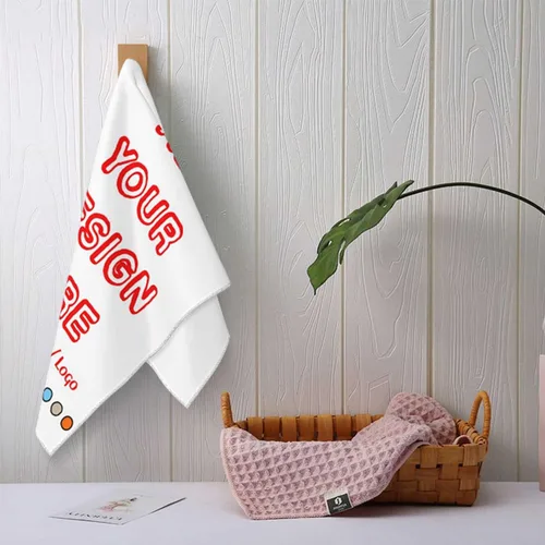 Vista 4 de HAOGEILI - Toallas de mano personalizadas con nombre y logotipo de imagen, alta absorción de agua, adecuadas para baño, tocador, viajes, camping