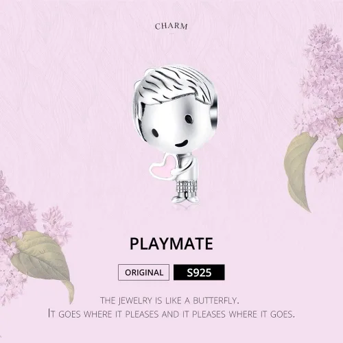 Vista 3 de VINWOS Colgante de plata de ley 925 con cuentas de plata de ley 925 para niñas y niños niños Metal Diamantes de imitación