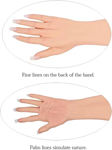 Vista 4 de U-CHARMMORE Maniquí de mano de silicona artificial para mujer, 1 par para cosplay