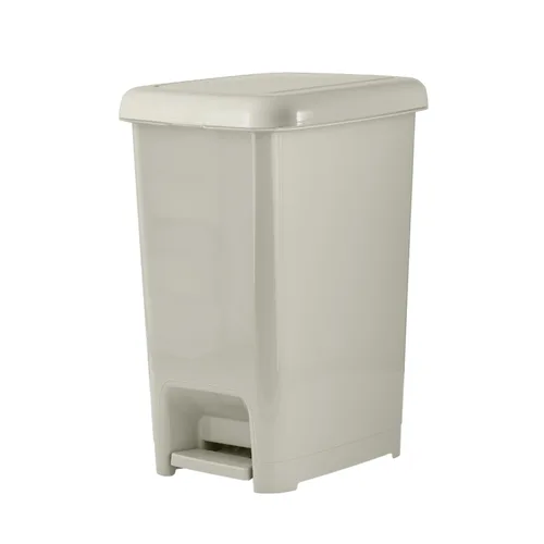 Vista 9 de Superio Bote de basura con pedal delgado de 16 cuartos de galón (beige suave)