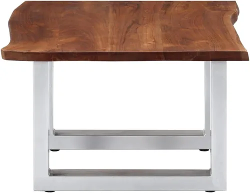Vista 3 de Mesa auxiliar, mesa de centro de granja con armarios de almacenamiento, mesa de centro única adecuada para sala de estar, oficina, balcón con bordes