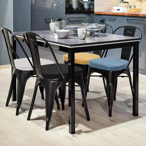 Vista 6 de baibu Juego de 2 cojines metálicos de espuma viscoelástica de 14 x 14 pulgadas, diseño de doble capa, antideslizantes, para sillas de comedor, cojín