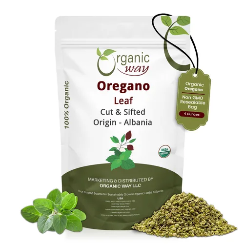Vista 11 de Organic Way Hoja de orégano seca cortada y tamizada (Origanum vulgare) - Cosecha silvestre europea Certificado orgánico y Kosher Vegano, sin OMG
