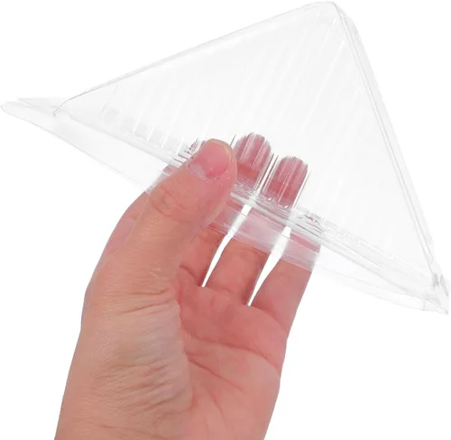 Vista 9 de Cabilock Caja de sándwich triangular de 5.90 x 3.34 x 3.14 pulgadas, recipiente de plástico transparente con tapa transparente para sándwiches