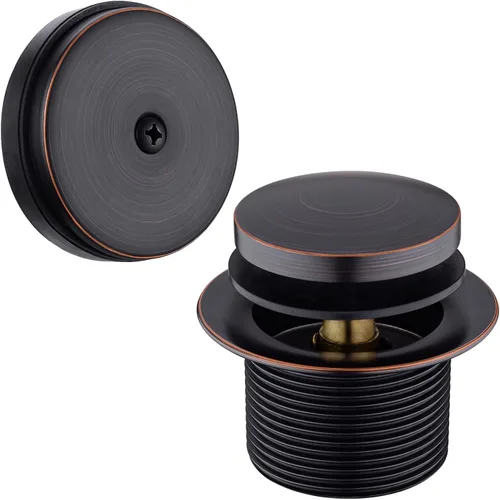 Vista 10 de BESTILL Kit de conversión de desagüe de bañera con punta de punta con placa frontal de desbordamiento, oro cepillado