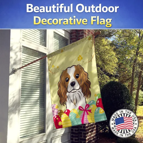 Vista 491 de Caroline's Treasures BB1923GF Bandera decorativa para jardín con diseño de Border Collie, para caza de huevos de Pascua, para jardín, jardín, patio