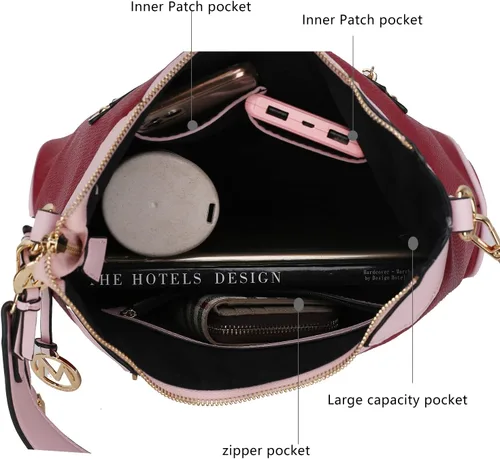Vista 5 de MKF Collection Shoulder Bag for Women,Top-Handle Hobo Bag Wristlet Wallet Purse