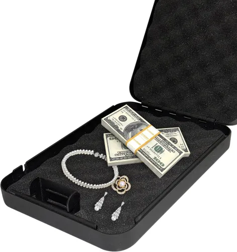 Vista 5 de Pistola, caja fuerte portátil de viaje para armas de fuego, caja fuerte para pistola, caja fuerte para armas de fuego en el automóvil con cerradura