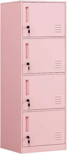 Vista 11 de Armario de almacenamiento de metal para oficina, hogar, gimnasio, escuela, gabinete de acero para almacenamiento de archivos, juguetes, zapatos