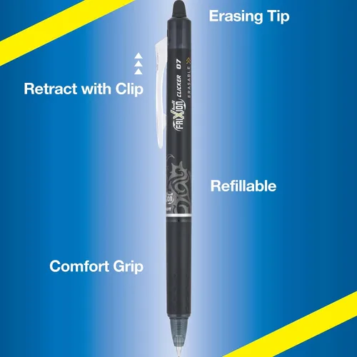 Vista 4 de PILOT FriXion Clicker - Bolígrafos de gel borrables, punta fina (0.7mm), tinta de colores para negocios, paquete de 36 - Bolígrafos recargables