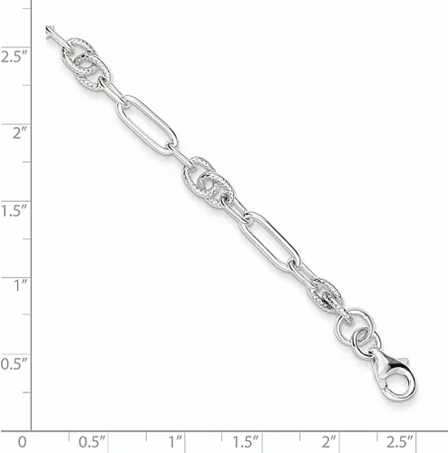 Vista 3 de Pulsera de plata de ley 925, joyería fina de eslabones para mujer, regalos para ella, Plata de ley