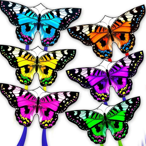 Vista 9 de Mariposa infantil para principiantes, enrollador de alambre de 33 pies, fácil de volar, para viajes a la playa y actividades al aire libre
