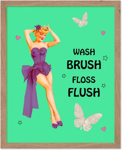 Vista 84 de Poster Master Pin Up Girl Poster - Better Late Than Ugly Print - Butterfly Art - Modern Art - Trendy Art - Gift for Men & Women - Funny Decor for