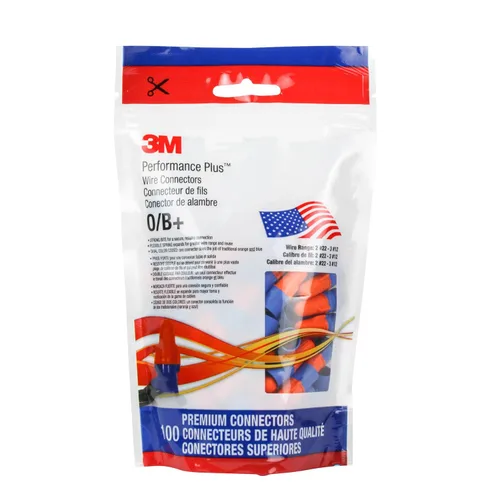Vista 7 de 3M Conectores de cable Performance Plus O/B+, ELEC-O/B+-30, conectores naranja/azul, rango de cable: 2 # 22-3 #12, bolsa de 30